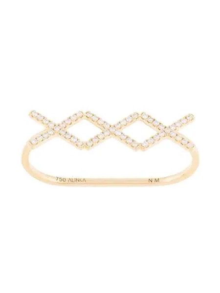ALINKA 18kt yellow gold KATIA TRIO diamond two-finger ring