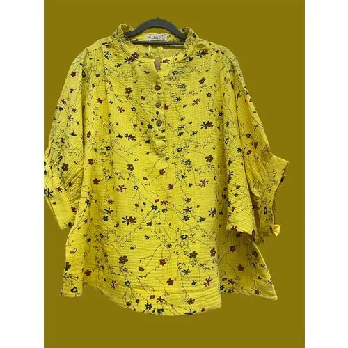 Рубашка , размер 4XL, желтый