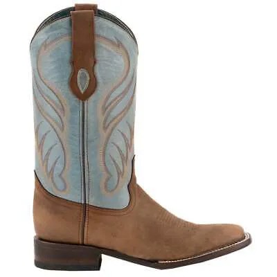 Мужские повседневные ботинки Ferrini Italia Hunter Square Toe Cowboy синие, коричневые 11093-10