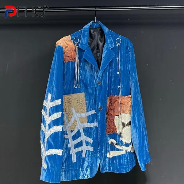 PFHQ трендовый элегантный высококачественный нишевый дизайн оригинальное мужское пальто с принтом индивидуальный комбинированный весенний стильный пиджак
