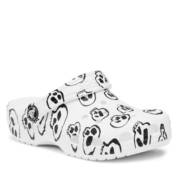 Шлепанцы Crocs CrocsClassic Skull, белый