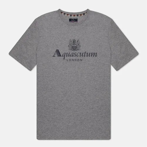 Футболка Aquascutum active big logo, хлопок, размер l, серый