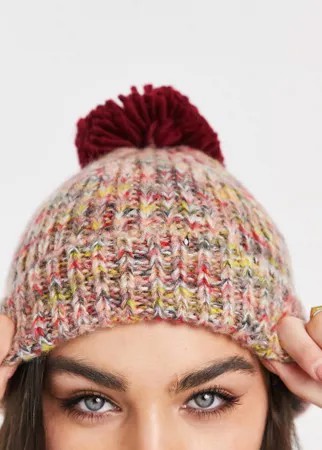 Разноцветная вязаная шапка-бини French Connection-Многоцветный