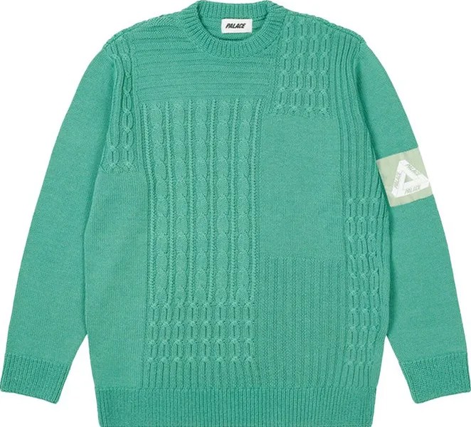 Джемпер Palace Cable Patchwork Knit 'Mint', зеленый
