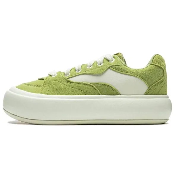 Кроссовки LiNing Skateboarding Shoes Women's Low-top Moss Green/cream White, зеленый