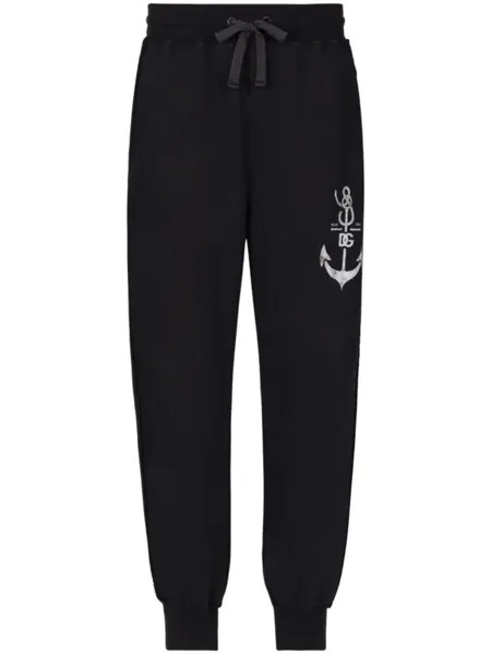 Dolce & Gabbana спортивные брюки с логотипом, синий