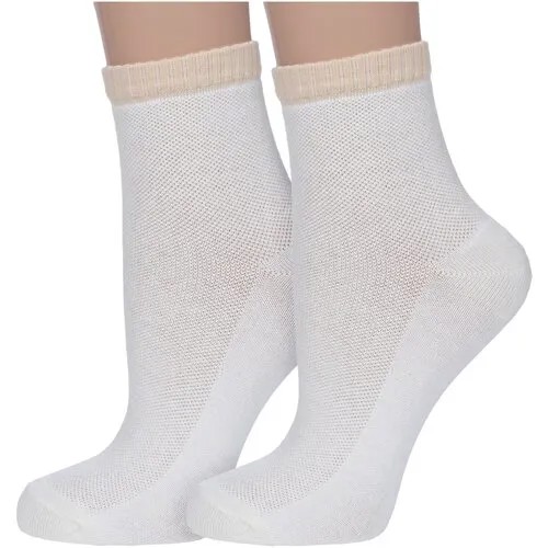 Носки PARA socks, 2 пары, размер 25, бежевый