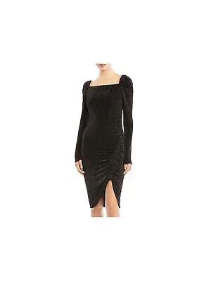 BAILEY44 Женское черное платье-пуф с рукавами ниже колена Коктейльное облегающее платье M