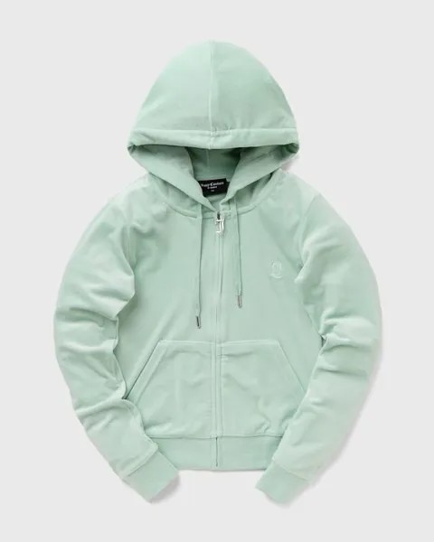 Худи Juicy Couture Classic Velour Robertson Zip Hoodie, цвет grayed jade