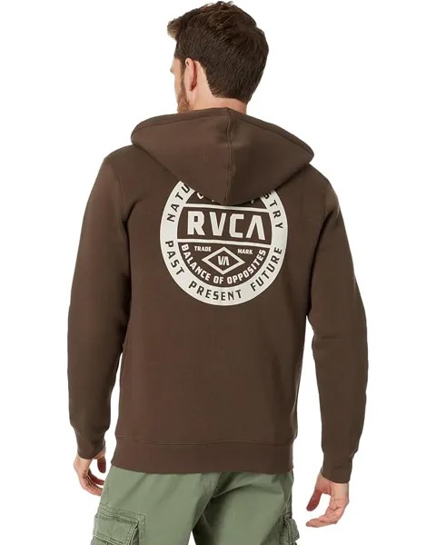 Худи RVCA Standard Issue Full Zip Hoodie, цвет Chocolate