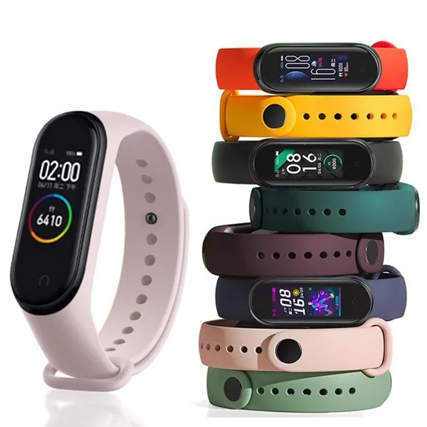 Силиконовый спортивный ремешок для часов Xiaomi Mi Band 5/6 3/4 Браслет Замена браслета Ремешок