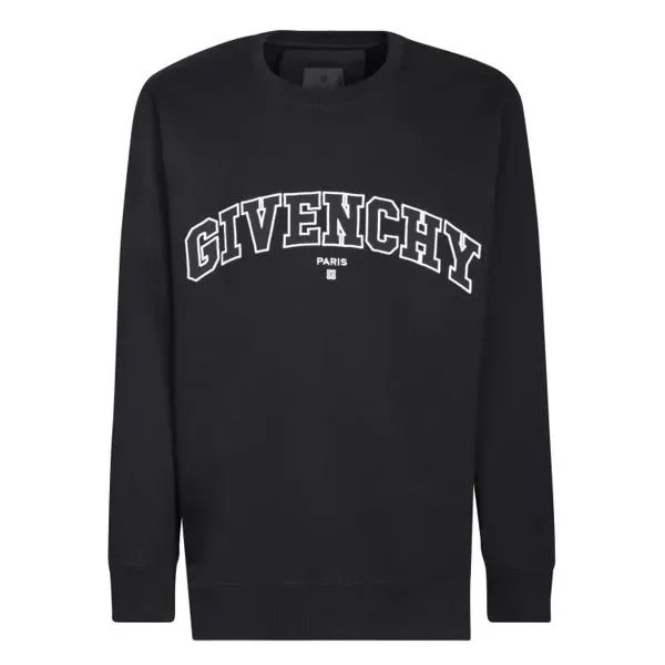 Футболка slim fit sweatshirt with college logo embroidered Givenchy, черный