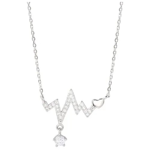 Колье WASABI jewell, циркон, длина 40 см, серебряный