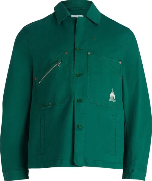 Куртка Marine Serre Workwear Jacket 'Evergreen', зеленый