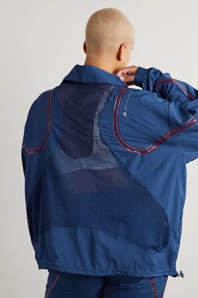 ADIDAS BY STELLA MCCARTNEY XL-XXXXL Куртка из переработанного рипстопа с сетчатой ​​отделкой и принтом TruePace, военно-морской