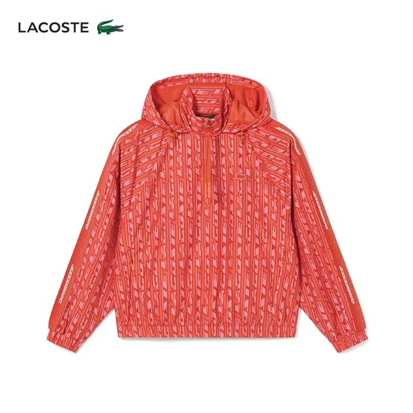 Куртка спортивная женская Lacoste с принтом, красный