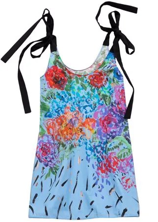 Christopher Kane атласное платье с цветочным принтом