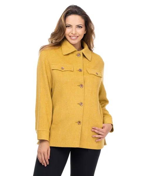 Женская куртка с рубашечным воротником и разрезами по бокам Fsh, желтый