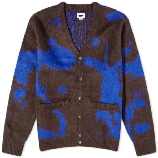 Кардиган Obey Luka Splatter, цвет Java Brown Multi