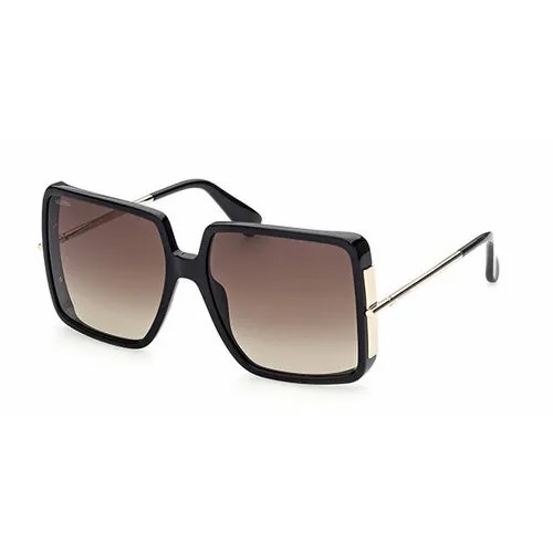 Солнцезащитные очки Max Mara MM 0003 01F, квадратные, оправа: пластик, для женщин, черный