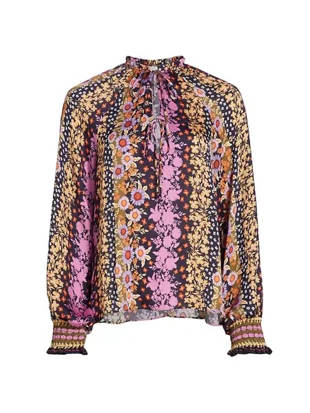 Демисезонный топ с объемными рукавами и цветочным принтом Ramy Brook, цвет multicolor boho