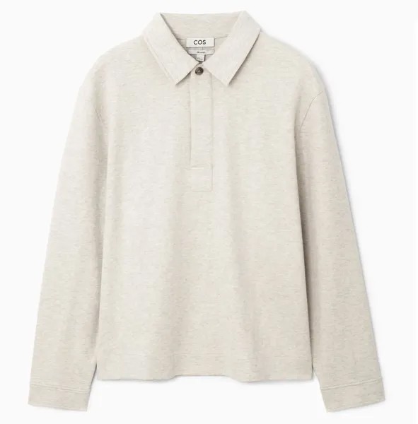 Рубашка-поло Cos Long Sleeve Jersey, светло-бежевый