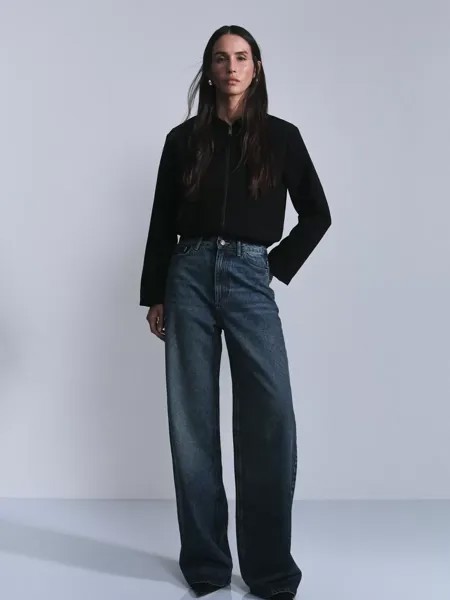 Джинсы wide leg с высокой посадкой