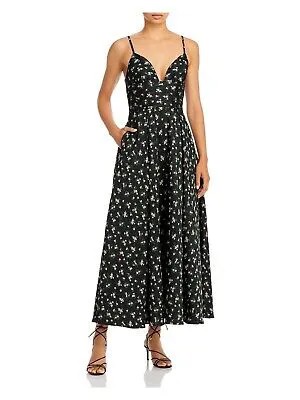 SAU LEE Женское вечернее платье миди на тонких бретельках с черной подкладкой + расклешенное платье 10