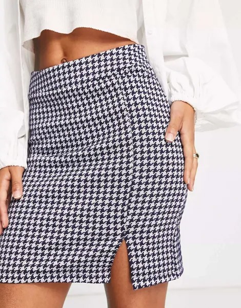 Мини-юбка Vero Moda FRSH в темно-синюю клетку