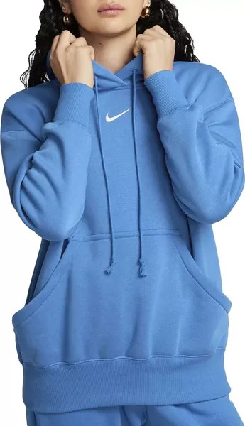 Женский свободный пуловер с капюшоном из флиса Nike Sportswear Phoenix, синий