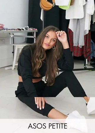 Спортивные свитшот и джоггеры из органического хлопка ASOS DESIGN Petite-Черный цвет