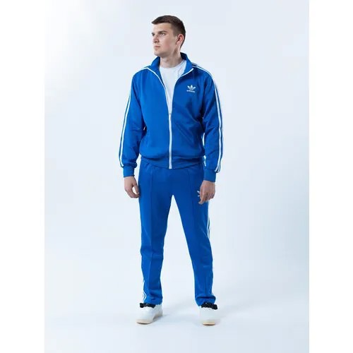 Костюм Без бренда, олимпийка и брюки, силуэт прямой, карманы, размер L, синий