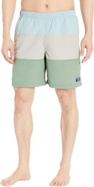Классические спортивные шорты из бифлекса шириной 8 дюймов с цветными блоками L.L.Bean, цвет Blue Quartz/Woodsmoke/Light Everglade