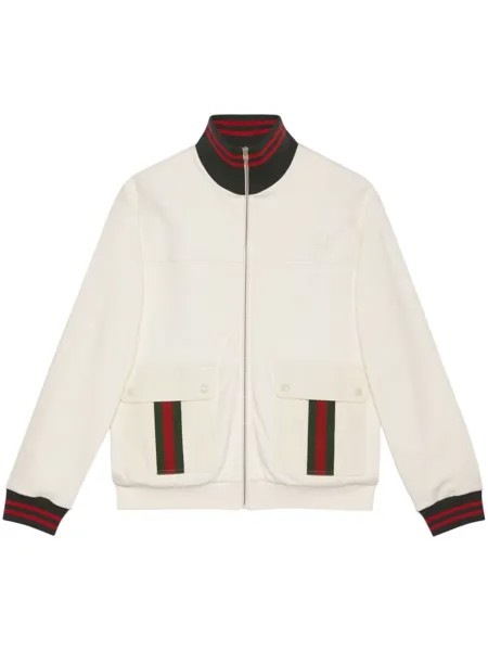 Gucci бомбер с отделкой Web, белый