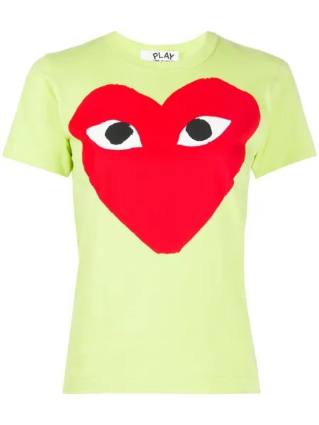 Comme Des Garçons Play футболка с круглым вырезом и принтом, зеленый