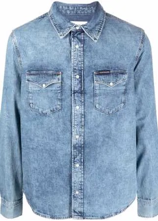 Calvin Klein Jeans джинсовая рубашка с эффектом потертости