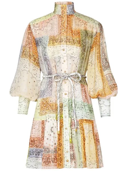 Платье Zimmermann Matchmaker Lantern mini, мультиколор