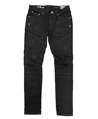 Мужские джинсы с черными боковыми карманами и медными заклепками - 34x32