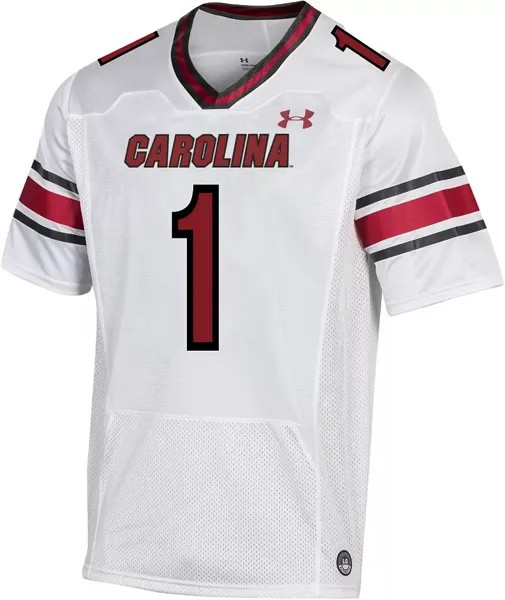 Мужская белая футбольная майка Under Armour South Carolina Gamecocks #1, реплика