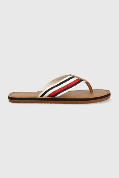 Шлепанцы HILFIGER LEATHER BEACH SANDAL Tommy Hilfiger, коричневый