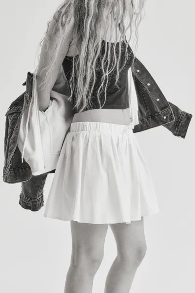 Объемная мини-юбка H&M, белый
