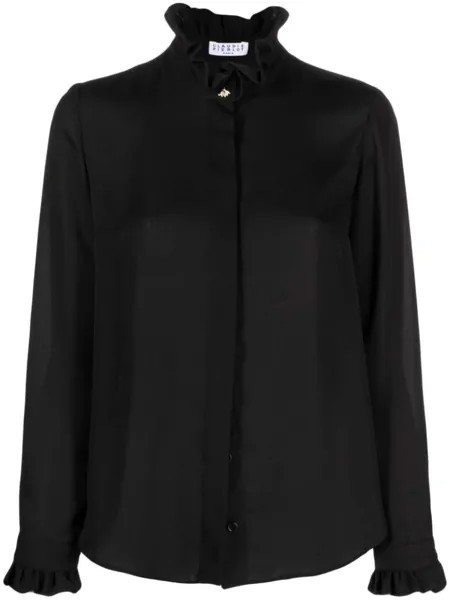 Claudie Pierlot крепдешиновая рубашка с оборками, черный