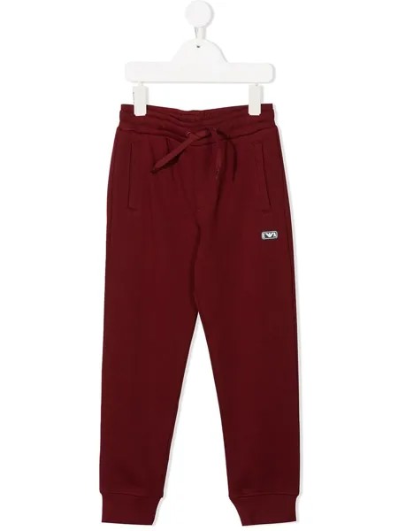 Emporio Armani Kids спортивные брюки с нашивкой-логотипом