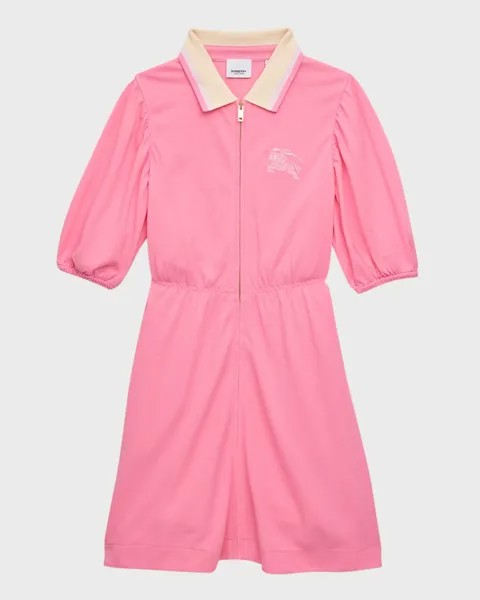 Платье-поло Alesea для девочек с вышивкой Burberry, цвет Soft Bubblegum Pink