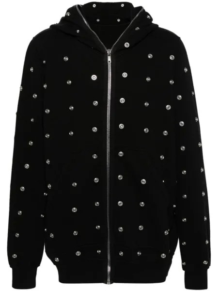 Rick Owens DRKSHDW худи на молнии с заклепками, черный