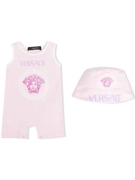 Versace Kids ромпер без рукавов с логотипом