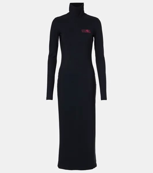 Трикотажное платье-водолазка миди Mm6 Maison Margiela, черный