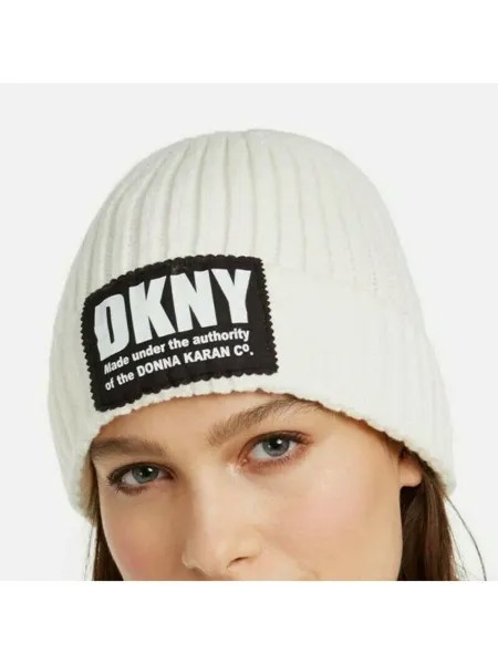 Шапка бини женская DKNY DY1836 белая, one size