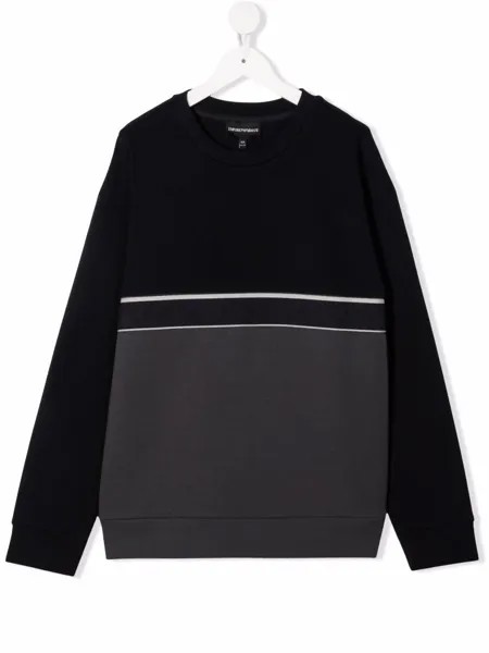 Emporio Armani Kids толстовка в стиле колор-блок с вышитым логотипом