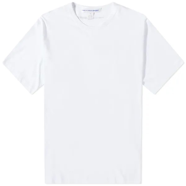 Comme des Garçons Shirt Объемная футболка с логотипом на спине и воротником-стойкой, белый
